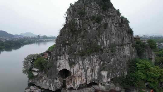 广西桂林伏波山景区航拍