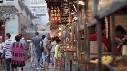 武汉户部巷美食街视频素材模板下载