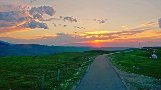 新疆琼库什台夕阳HDR航拍