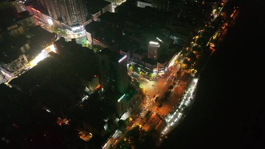 衡阳市中心解放路夜景视频素材模板下载