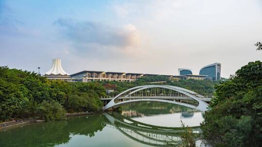 广西南宁民歌湖城市天际线