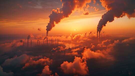工厂污染环境污染大气污染雾霾烟囱