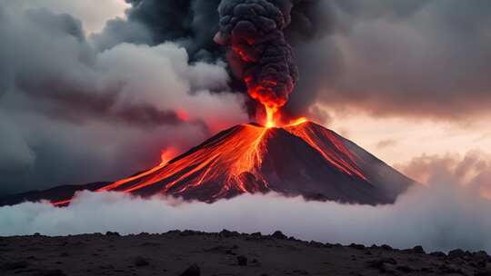 火山喷发壮丽景观