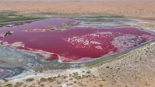 航拍中卫沙漠黄河腾格里沙漠穿越五湖乌兰湖