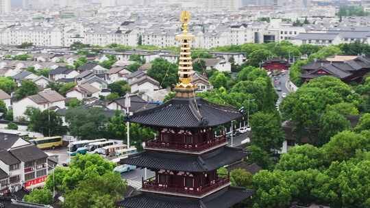 苏州寒山寺航拍