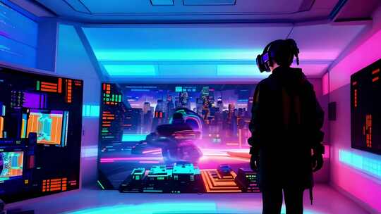 科幻未来赛博VR虚拟现实视频素材模板下载