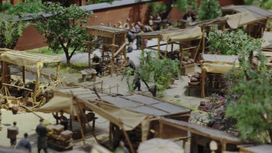 古代集市沙盘模型