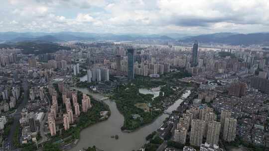 航拍浙江温州城市风光