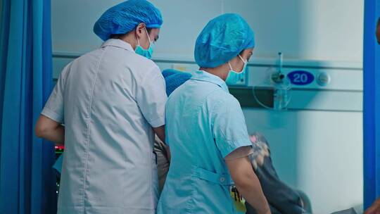 手术后病房打吊滴输液急救病人抢救病人视频素材模板下载