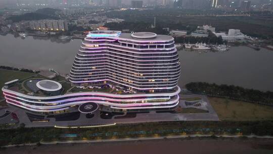 广州官洲国际生物岛香岚王子酒店水墨园视频素材模板下载