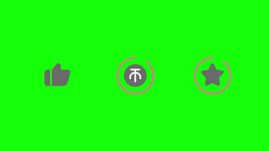 【绿幕素材】一键三连（粉色2）视频素材模板下载