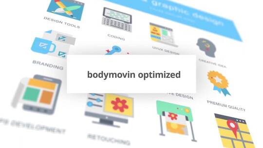 网页和平面设计动画图标融入视频AE模板