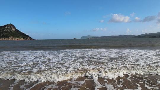 航拍大海浪花风景风光