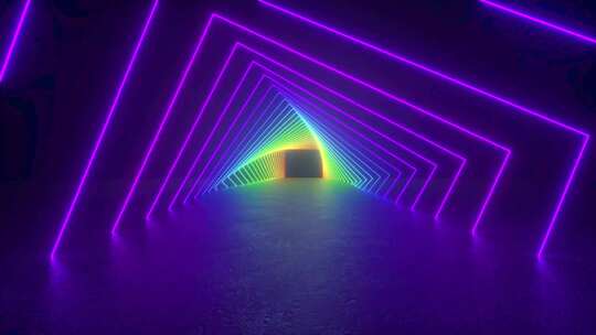 暗室霓虹灯隧道