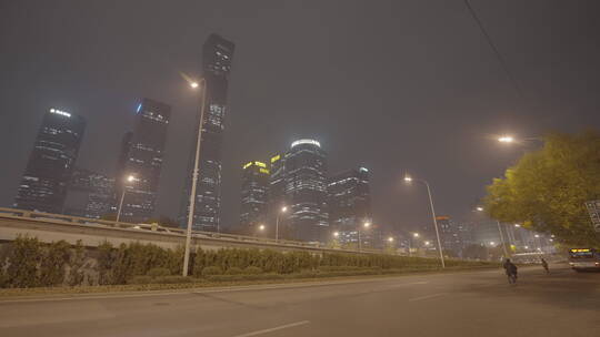 车流人流夜景 城市夜晚空镜