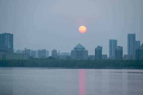 黄家湖科技大学夕阳日落