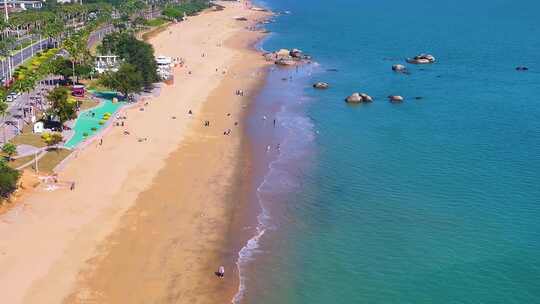 东海大海海边海水海浪沙滩海滩航拍风景唯美