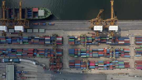 国际贸易港口集装箱远洋运输海运视频素材模板下载