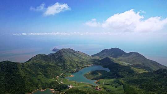 大海岛屿航拍 福建宁德霞浦 嵛山岛天湖