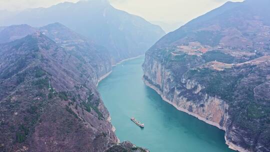 重庆奉节县瞿塘峡夔门白帝城航拍实拍视频视频素材模板下载