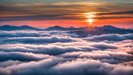 高山云海日出全景