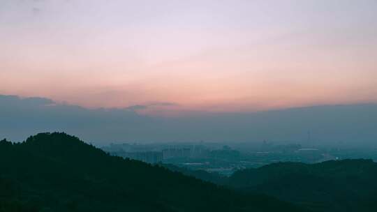 4k成都龙泉山山脉城市日转夜30帧