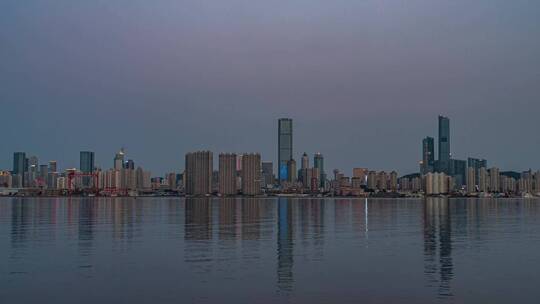 大连钻石湾中山区日转夜延时视频素材模板下载