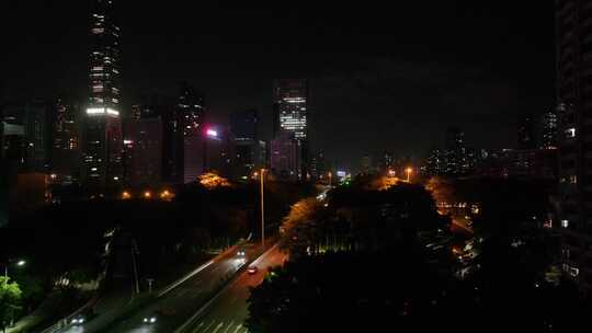 深圳福田区CBD夜景航拍