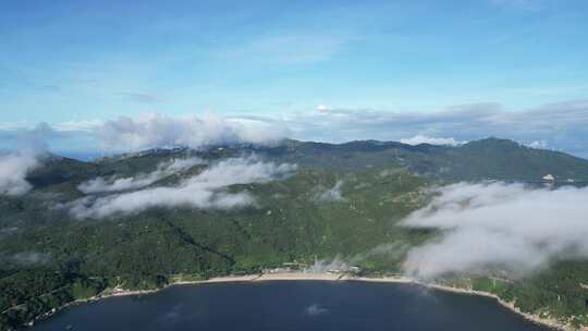 大山风车云海自然风光航拍