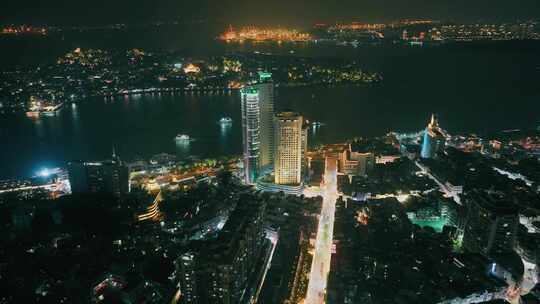 厦门城市航拍夜景视频素材模板下载