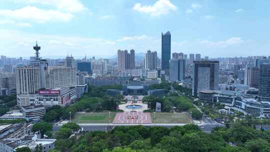 福州五一广场航拍于山风景区于山堂城市风景