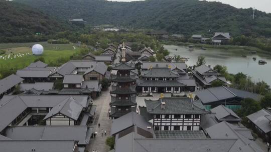 无锡拈花湾风景区4K航拍原素材