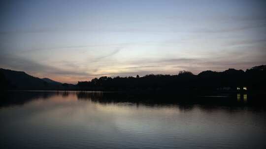 夕阳下的东莞同沙生态公园