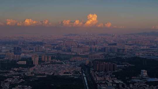 最新航拍广州日出 夕阳