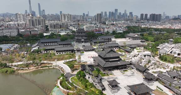 广州文化馆建筑航拍