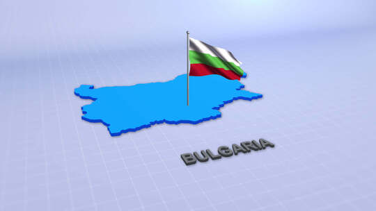 保加利亚国旗地图视频素材模板下载