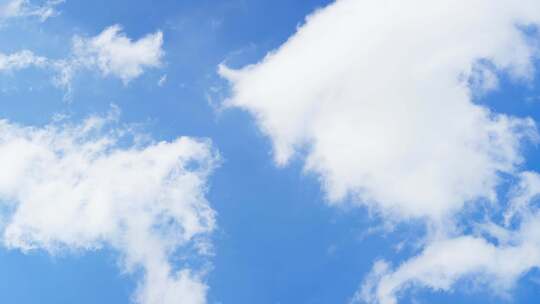 蓝天白云背景快速移动的云实拍时间流逝空镜