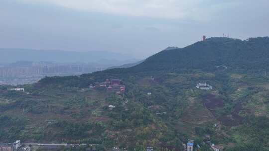 四川达州凤凰山西圣寺航拍