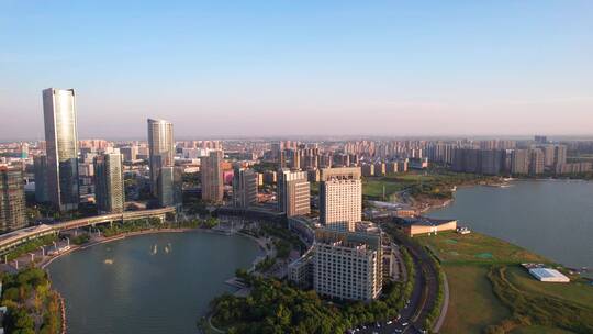 航拍苏州城市建筑景观