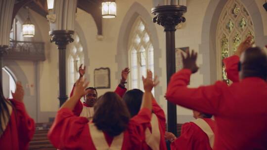 教会里的牧师合唱团视频素材模板下载