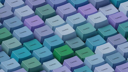 标记为“取消”的多色键盘键随机触发