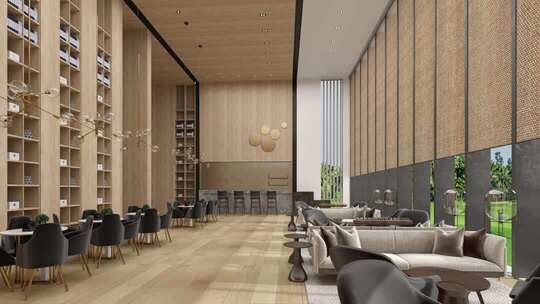 现代酒店大堂设计动画空镜合集