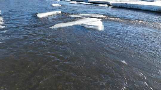 春训开河流水浮冰顺流而下