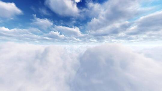 穿行在天空的云层中视频素材模板下载