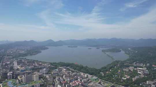 浙江杭州西湖大景全景航拍