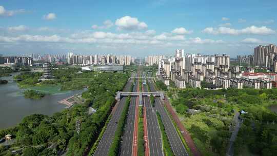 南宁航拍 城市高速公路 高楼大厦 大景