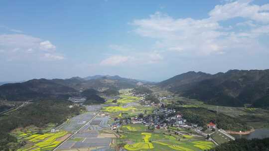 航拍乡村田野美丽农村农业农田