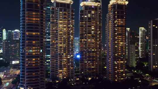 上海陆家嘴夜景航拍