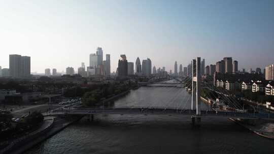 天津海河风景线城市建筑风光航拍