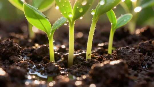 幼苗生长特写素材